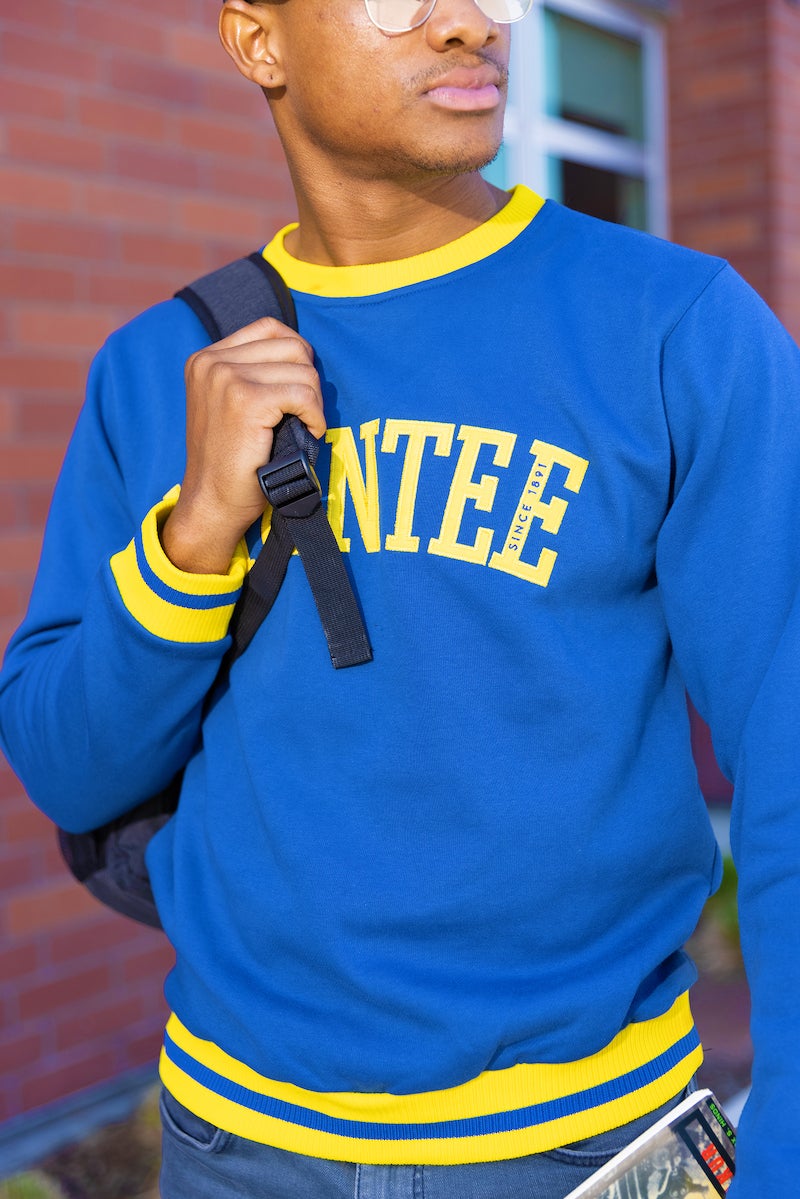 Royal Blue & Gold AYANTEE Crew Neck T Shirt - Gilbert Hall