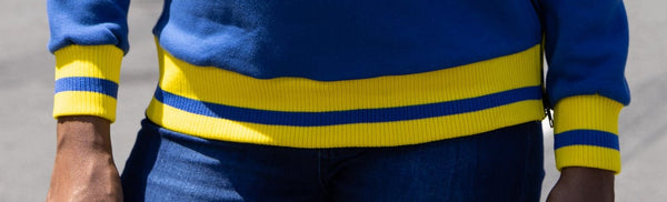 Gilbert Hall Branded Royal Blue + Gold AYANTEE Crew Neck Women's Sweater Sweatshirt gilberthall 