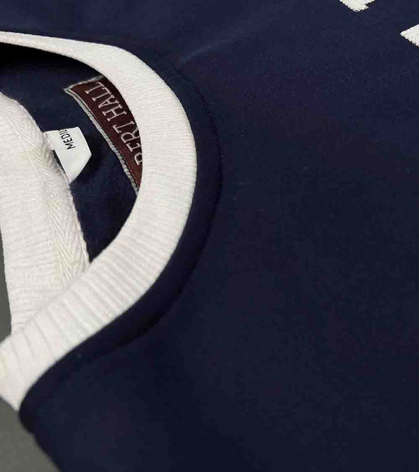 Gilbert Hall Branded Navy Blue + White Thee I Love Alumni Crew Neck Sweater