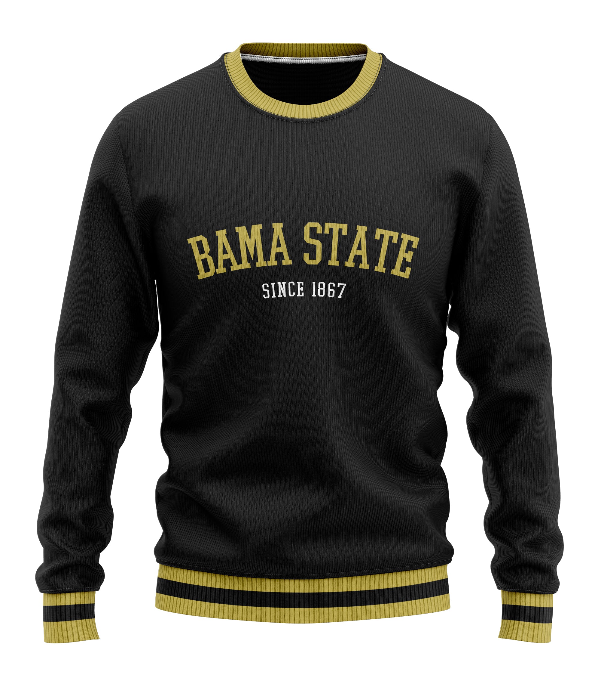 Handmade Alabama 2024 State Gold Hand Bleached Crew Neck Sweatshirt