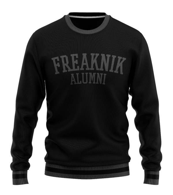 Gilbert Hall Branded Black + Grey FREAKNIK ALUMNI Crew Neck Sweater