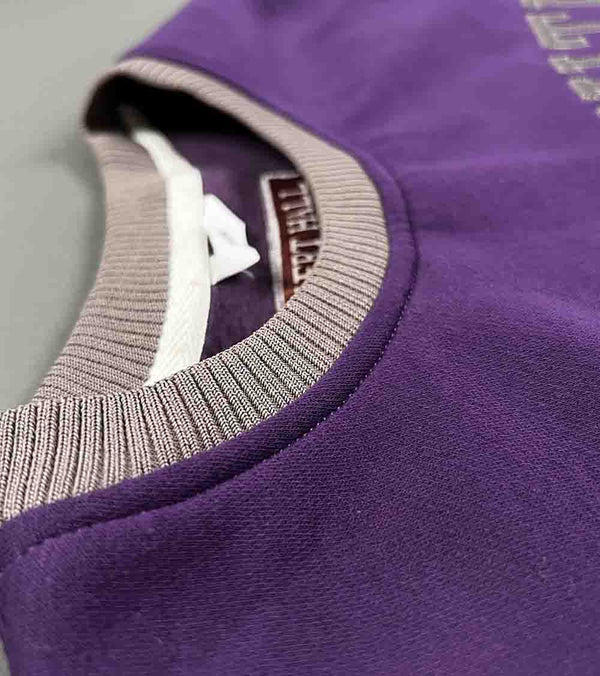 Gilbert Hall Branded Purple + Grey Brownite Crew Neck Sweater