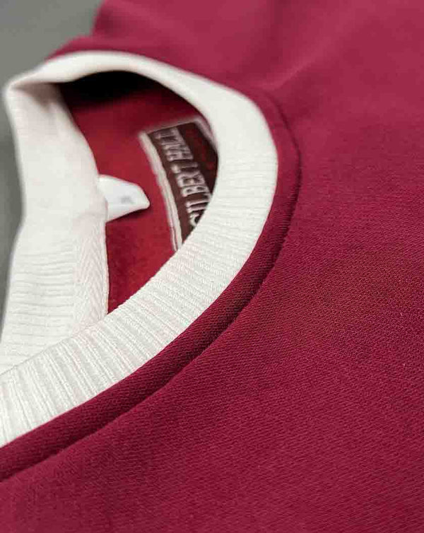 Gilbert Hall Branded Maroon + White THE HILL Crew Neck Sweater