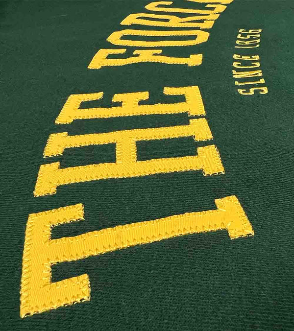 Gilbert Hall Branded Green + Gold THE FORCE Crew Neck Sweater