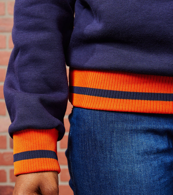 Gilbert Hall Branded Navy Blue + Orange NAT'L TREASURE Crew Neck Sweater