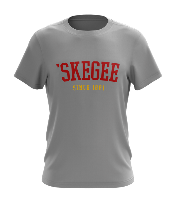 Gilbert Hall Branded Grey+Red SKEGEE Crew Neck T Shirt