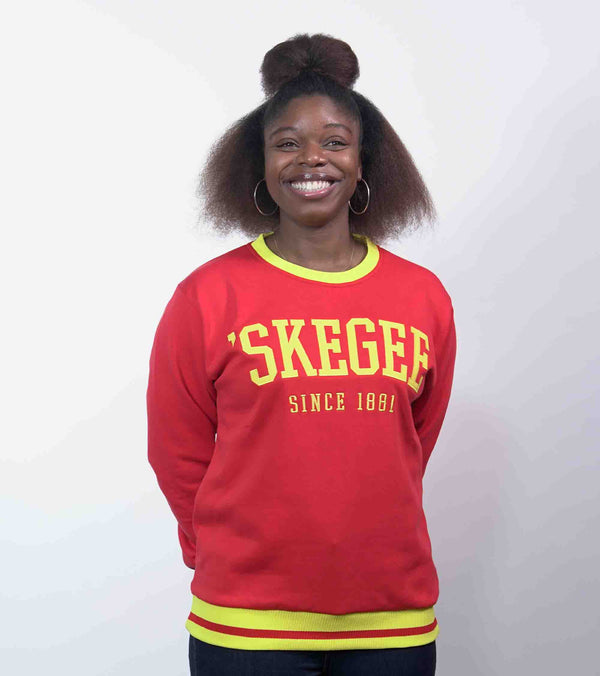 Gilbert Hall Branded Red + Gold 'SKEGEE Crew Neck Sweater