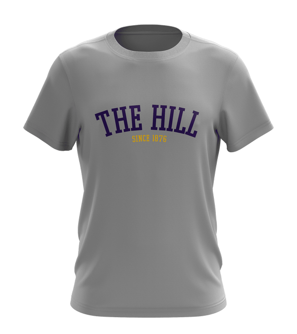 Gilbert Hall Branded Grey+Purple THE HILL Crew Neck T Shirt